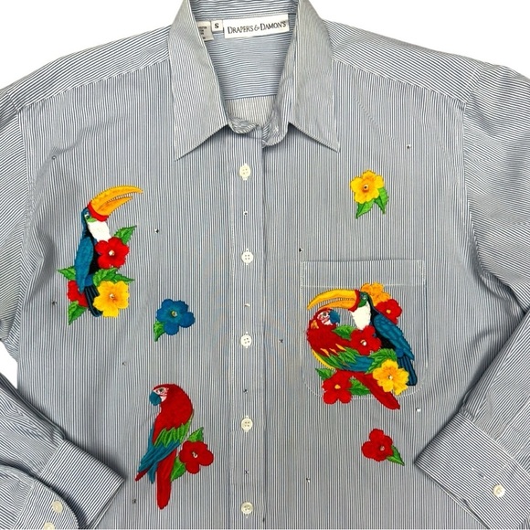 Draper’s & Damon’s Embroidered Parrot Button-Up Shirt – S - Picture 1 of 10